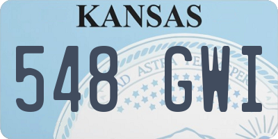 KS license plate 548GWI