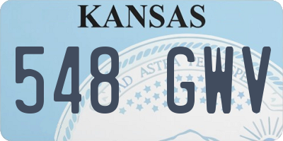 KS license plate 548GWV