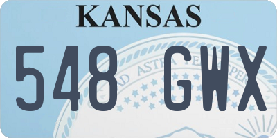 KS license plate 548GWX