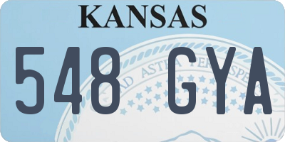 KS license plate 548GYA