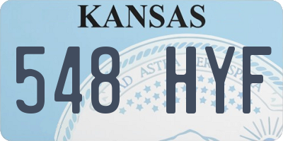 KS license plate 548HYF