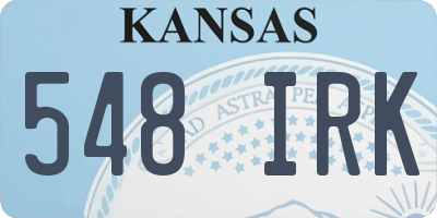 KS license plate 548IRK