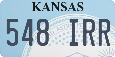 KS license plate 548IRR
