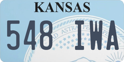 KS license plate 548IWA