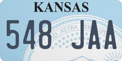 KS license plate 548JAA