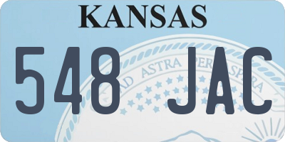 KS license plate 548JAC