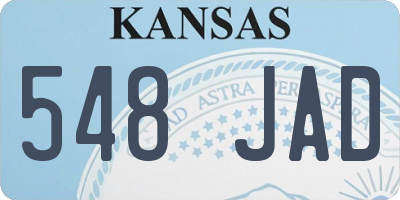 KS license plate 548JAD