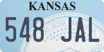 KS license plate 548JAL