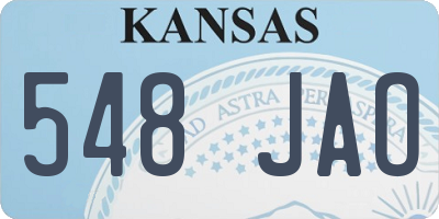 KS license plate 548JAO