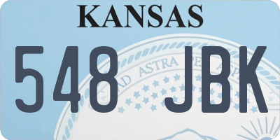 KS license plate 548JBK