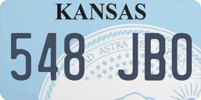 KS license plate 548JBO