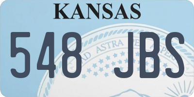 KS license plate 548JBS
