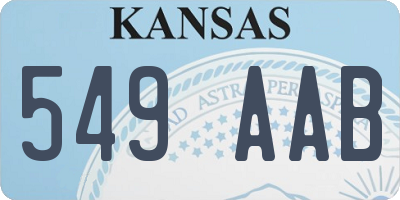 KS license plate 549AAB