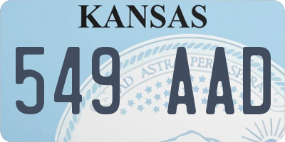 KS license plate 549AAD