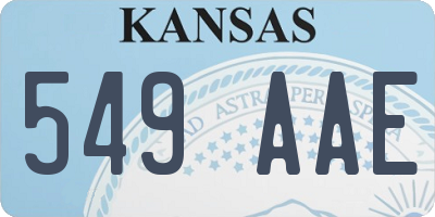 KS license plate 549AAE