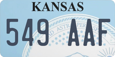 KS license plate 549AAF