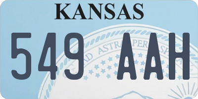 KS license plate 549AAH