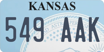 KS license plate 549AAK