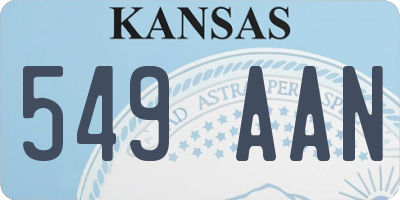 KS license plate 549AAN