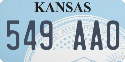 KS license plate 549AAO