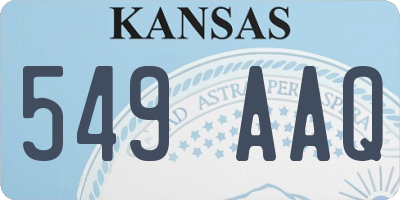 KS license plate 549AAQ