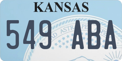 KS license plate 549ABA