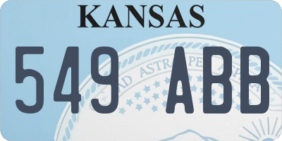 KS license plate 549ABB