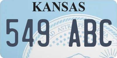 KS license plate 549ABC