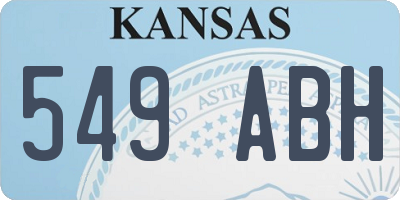 KS license plate 549ABH