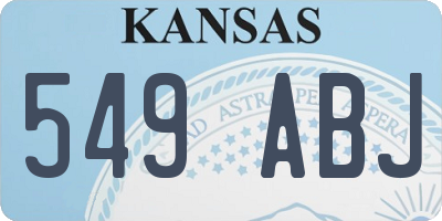 KS license plate 549ABJ