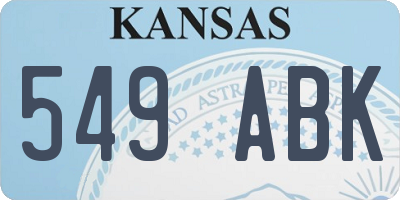 KS license plate 549ABK