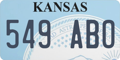 KS license plate 549ABO