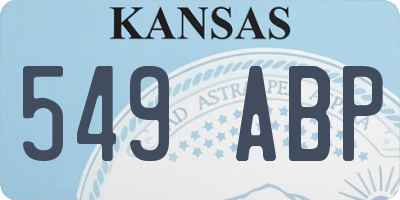 KS license plate 549ABP