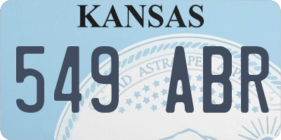 KS license plate 549ABR