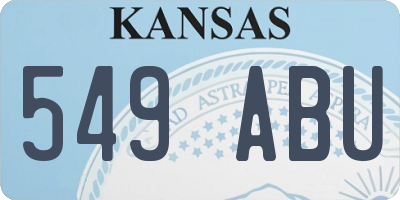 KS license plate 549ABU