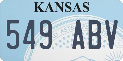 KS license plate 549ABV