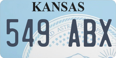 KS license plate 549ABX