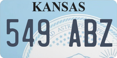 KS license plate 549ABZ