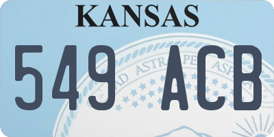KS license plate 549ACB