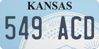KS license plate 549ACD
