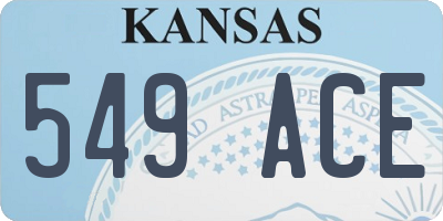 KS license plate 549ACE