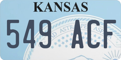 KS license plate 549ACF