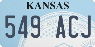 KS license plate 549ACJ