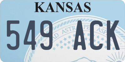 KS license plate 549ACK