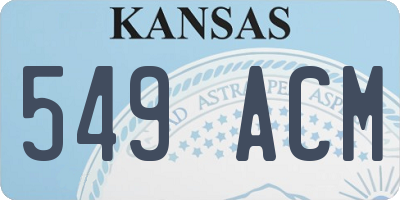 KS license plate 549ACM