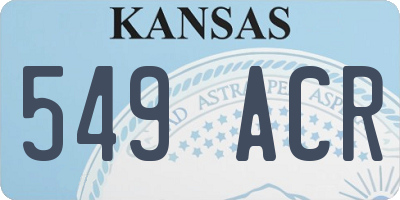 KS license plate 549ACR