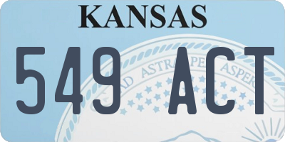 KS license plate 549ACT