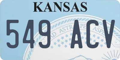 KS license plate 549ACV