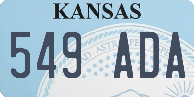 KS license plate 549ADA