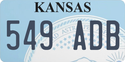 KS license plate 549ADB